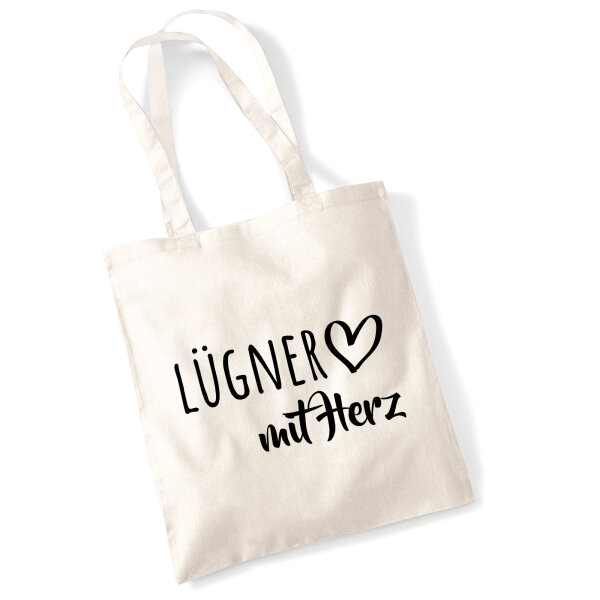 Jutebeutel Lügner mit Herz 10 Liter