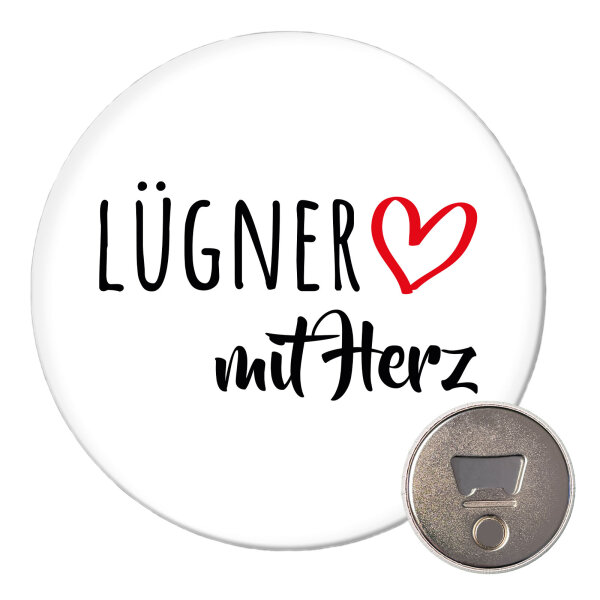 Magnet Lügner mit Herz 59mm Kühlschrankmagnet Flaschenöffner