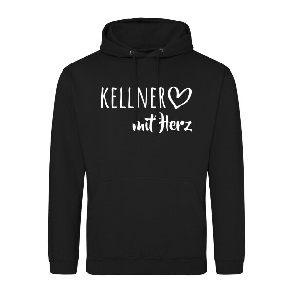 Unisex Hoodie Kellner mit Herz Größe S-3XL