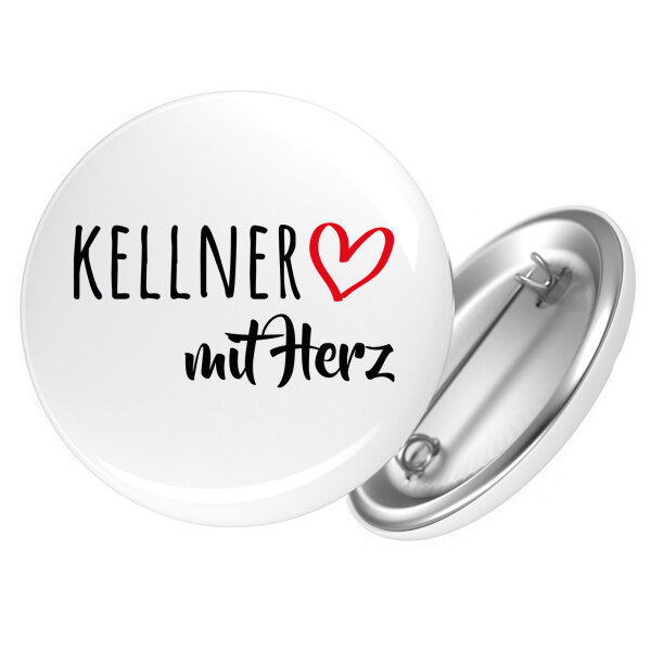Button Kellner mit Herz