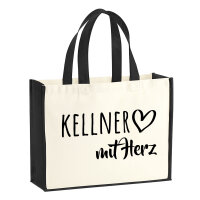Jutetasche Kellner mit Herz 21 Liter Black