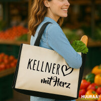 Jutetasche Kellner mit Herz 21 Liter Black
