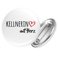 Button Kellnerin mit Herz
