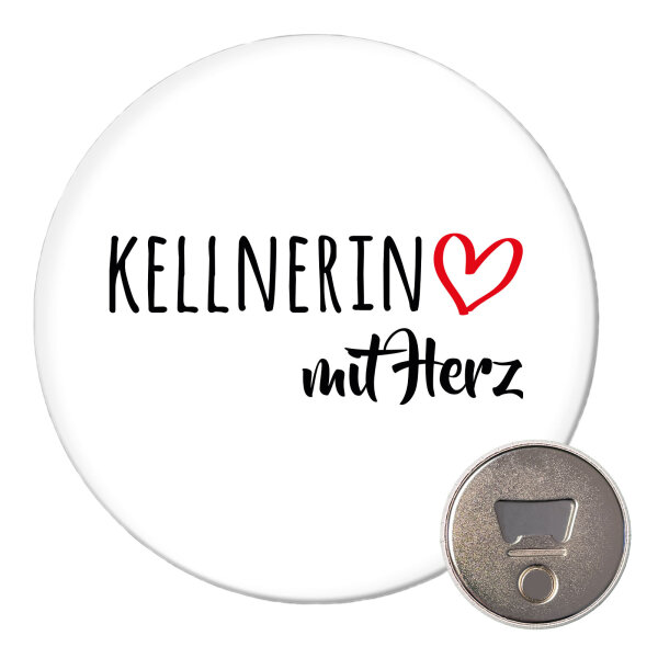 Magnet Kellnerin mit Herz 59mm Kühlschrankmagnet Flaschenöffner