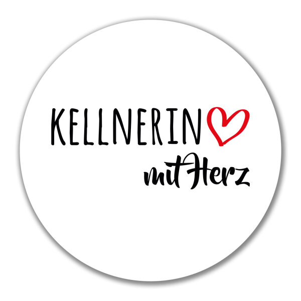 Aufkleber Kellnerin mit Herz 10cm Sticker
