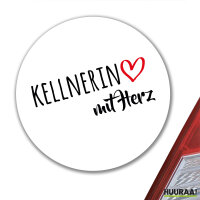 Aufkleber Kellnerin mit Herz 10cm Sticker