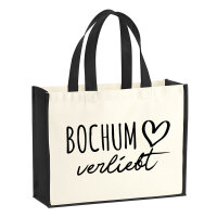Jutetasche Bochum verliebt 21 Liter Black
