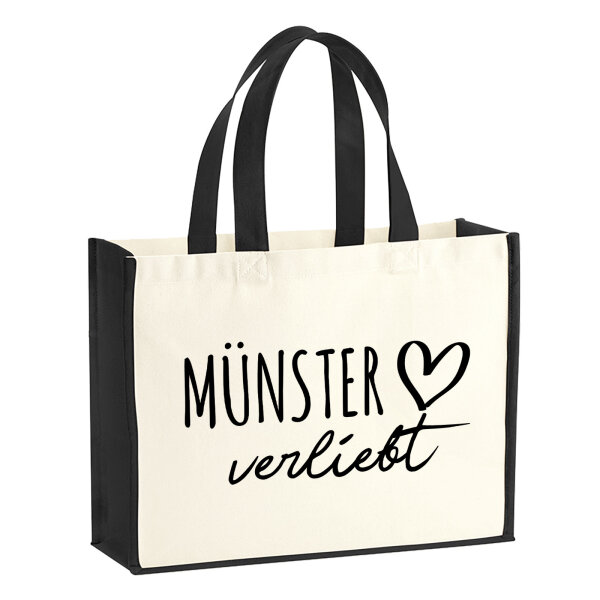 Jutetasche Münster verliebt 21 Liter Black