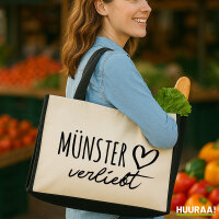 Jutetasche Münster verliebt 21 Liter Black