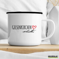 Emaille Tasse Gelsenkirchen verliebt 300ml Vintage Emaille Becher