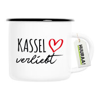 Emaille Tasse Kassel verliebt 300ml Vintage Emaille Becher