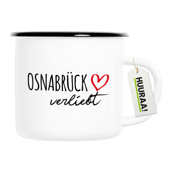 Emaille Tasse Osnabrück verliebt 300ml Vintage Emaille Becher