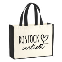 Jutetasche Rostock verliebt 21 Liter Black