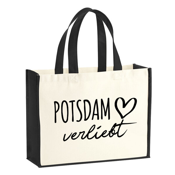 Jutetasche Potsdam verliebt 21 Liter Black