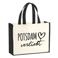 Jutetasche Potsdam verliebt 21 Liter Black