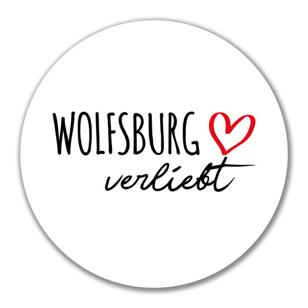Aufkleber Wolfsburg verliebt 10cm Sticker