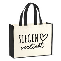 Jutetasche Siegen verliebt 21 Liter Black