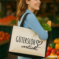 Jutetasche Gütersloh verliebt 21 Liter Black