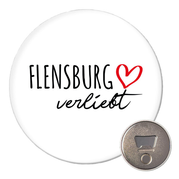 Magnet Flensburg verliebt 59mm Kühlschrankmagnet Flaschenöffner