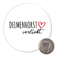 Magnet Delmenhorst verliebt 59mm K&uuml;hlschrankmagnet