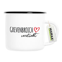 Emaille Tasse Grevenbroich verliebt 300ml Vintage Emaille...
