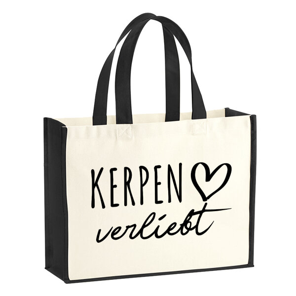Jutetasche Kerpen verliebt 21 Liter Black