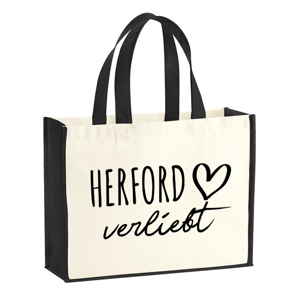 Jutetasche Herford verliebt 21 Liter Black