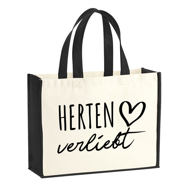 Jutetasche Herten verliebt 21 Liter Black