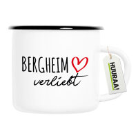 Emaille Tasse Bergheim verliebt 300ml Vintage Emaille Becher