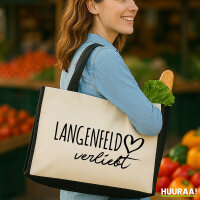 Jutetasche Langenfeld (Rheinland) verliebt 21 Liter Black