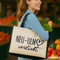Jutetasche Neu-Ulm verliebt 21 Liter Black