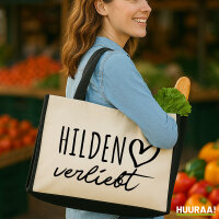 Jutetasche Hilden verliebt 21 Liter Black