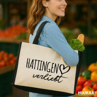 Jutetasche Hattingen verliebt 21 Liter Black