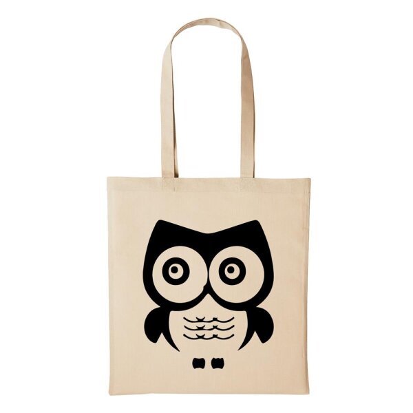 Baumwollbeutel Eule Natural 10 Liter