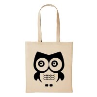 Baumwollbeutel Eule Natural 10 Liter