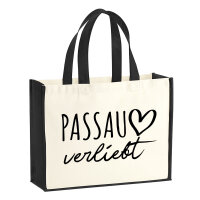 Jutetasche Passau verliebt 21 Liter Black