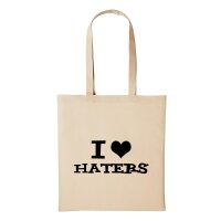 Baumwollbeutel I Love Haters Natural 10 Liter
