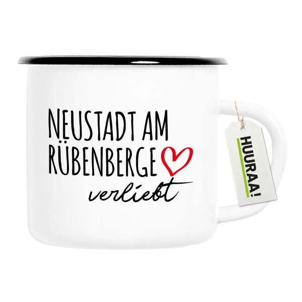 Emaille Tasse Neustadt am Rübenberge verliebt 300ml Vintage Emaille Becher