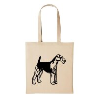 Baumwollbeutel Airedale Terrier Natural 10 Liter