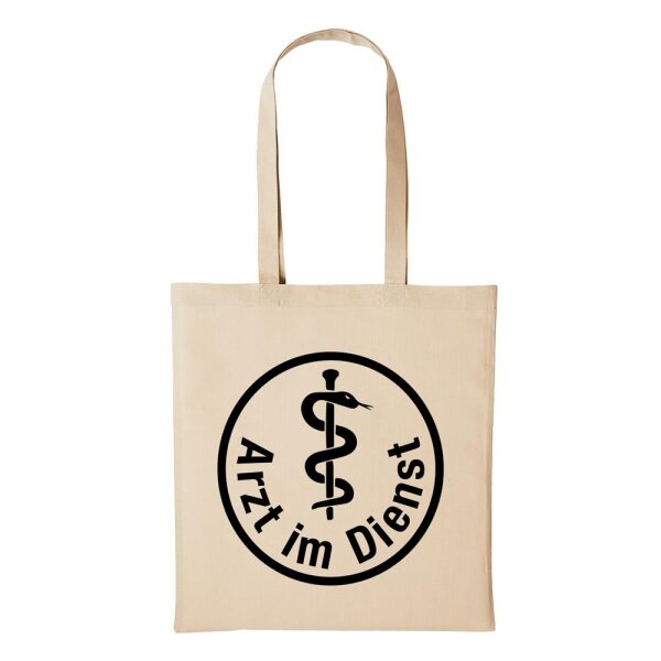 Baumwollbeutel Arzt im Dienst Natural 10 Liter
