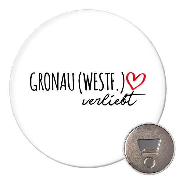 Magnet Gronau (Westf.) verliebt 59mm Kühlschrankmagnet Flaschenöffner