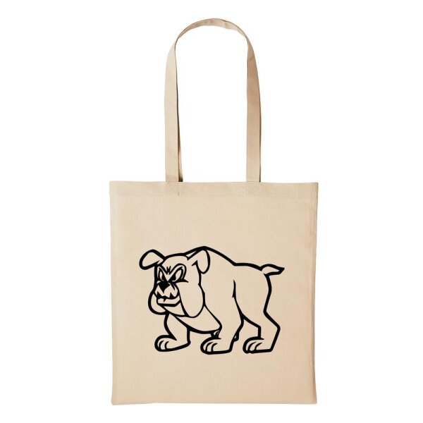 Baumwollbeutel Bulldogge Natural 10 Liter