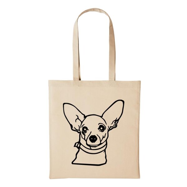 Baumwollbeutel Chihuahua Natural 10 Liter