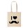 Baumwollbeutel I Love Moustache Natural 10 Liter