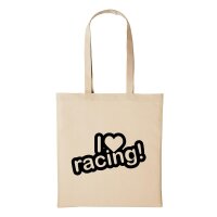 Baumwollbeutel I Love Racing! Natural 10 Liter