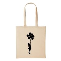 Baumwollbeutel Mädchen Luftballons Natural 10 Liter