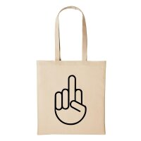 Baumwollbeutel Mittelfinger Shocker Natural 10 Liter
