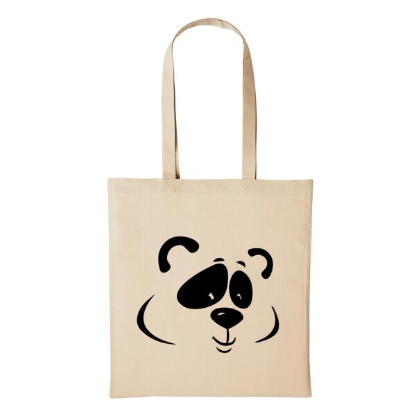 Baumwollbeutel Pandabär Natural 10 Liter