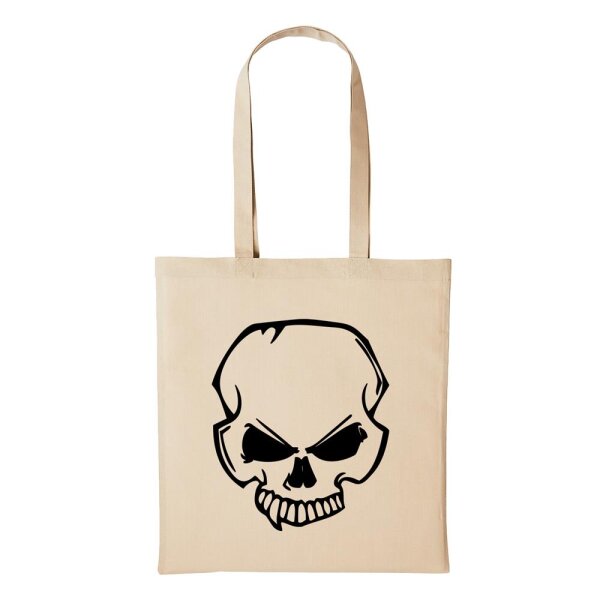 Baumwollbeutel Totenkopf Natural 10 Liter