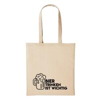 Baumwollbeutel Bier Trinken ist wichtig Natural 10 Liter